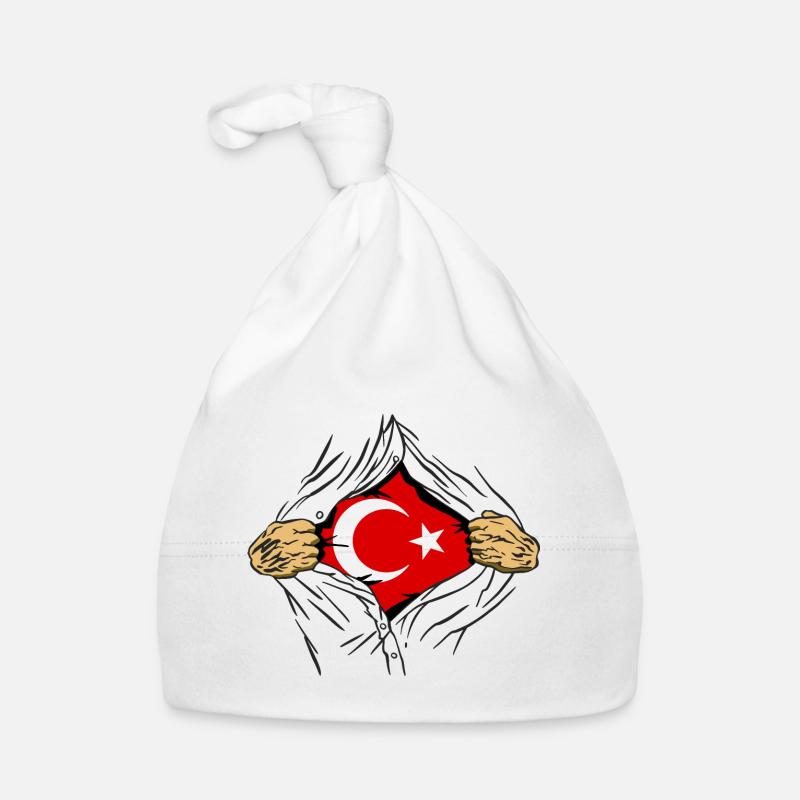 Drapeau de Turquie Utilisé Look Drapeau Turc Vintage Bonnet bio Bébé