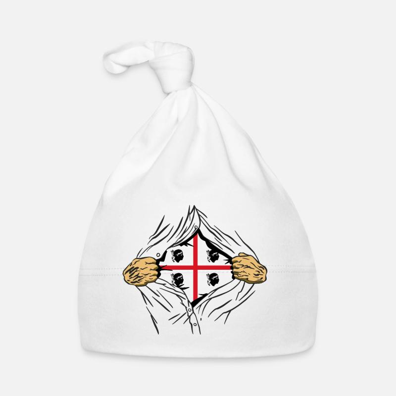 Drapeau de la Sardaigne Super-héros Drapeau de la Sardaigne Bonnet bio Bébé