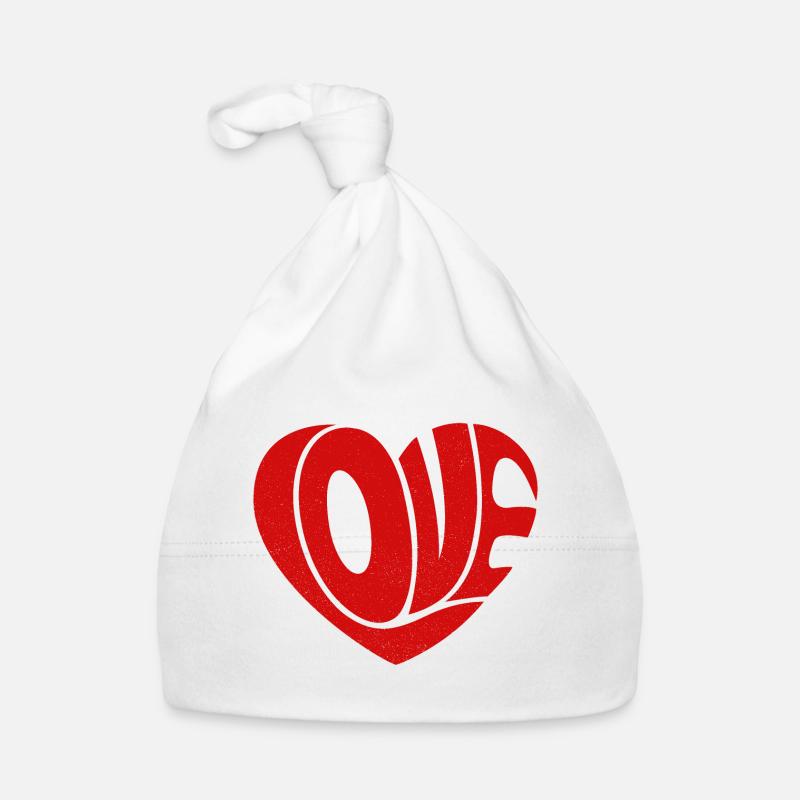 Red Love Heart Organic Baby Cap