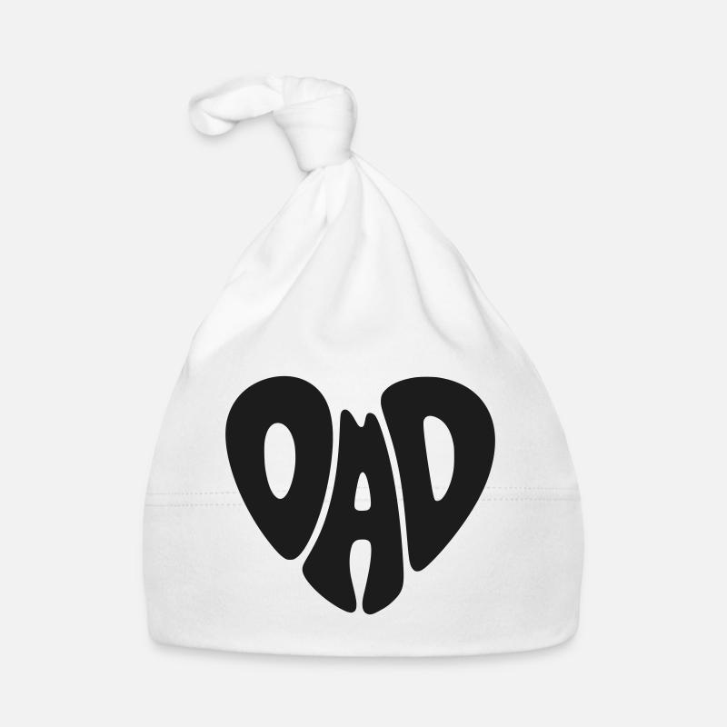 Dad Herz Form Papa Herzform Vatertag Geschenk - Baby Bio-Mütze - Weiß