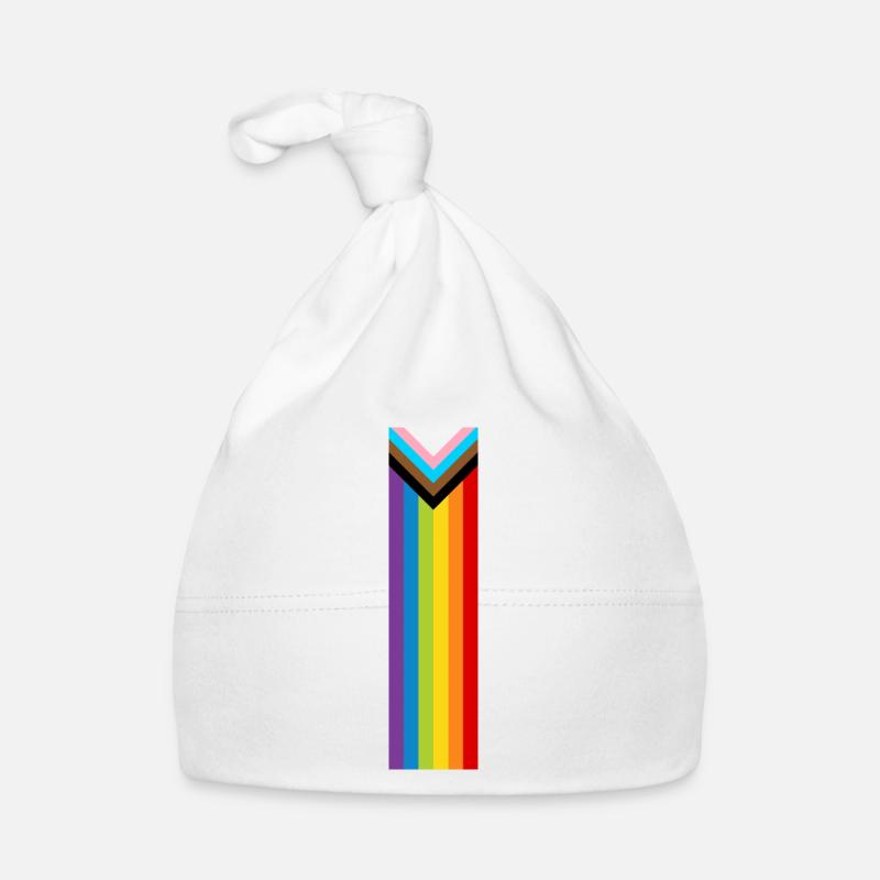 LGBTQ+ Pride Flag New Rainbow Progress Flag Organic Baby Cap