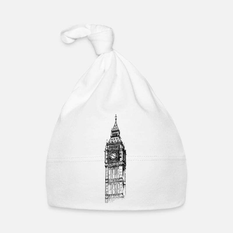 Londres Big Ben Angleterre Line Art Art abstrait Bonnet bio Bébé