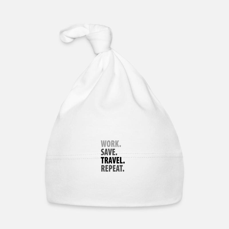 work save travel repeat Baby Bio-Mütze