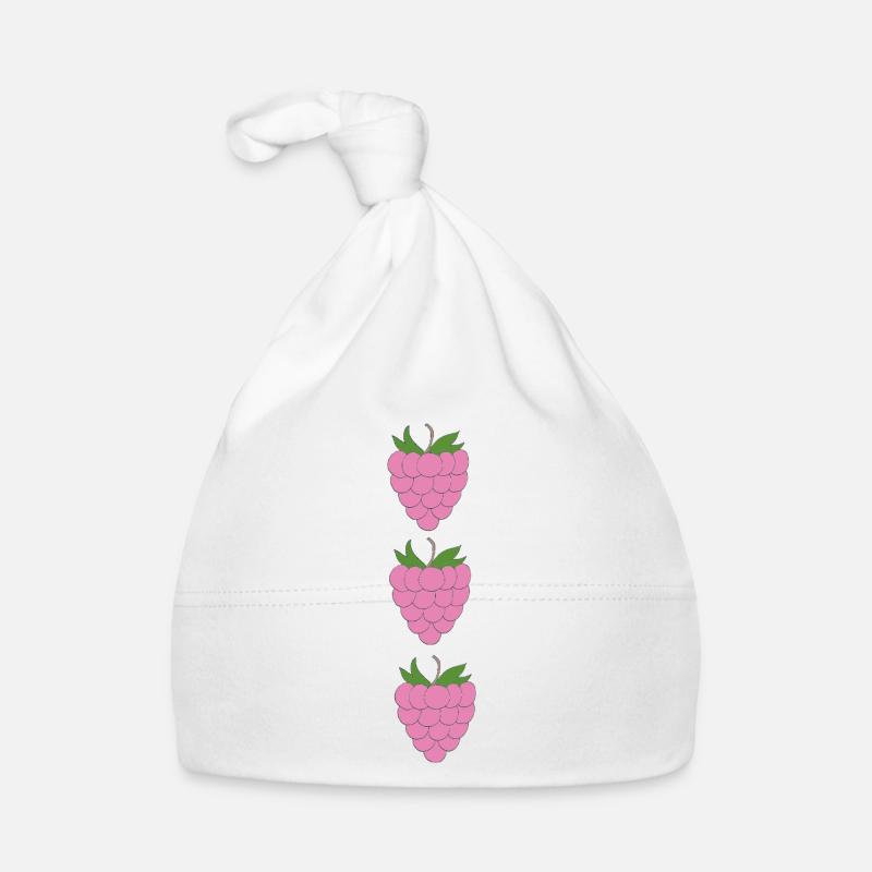 raspberries trio pattern Organic Baby Cap