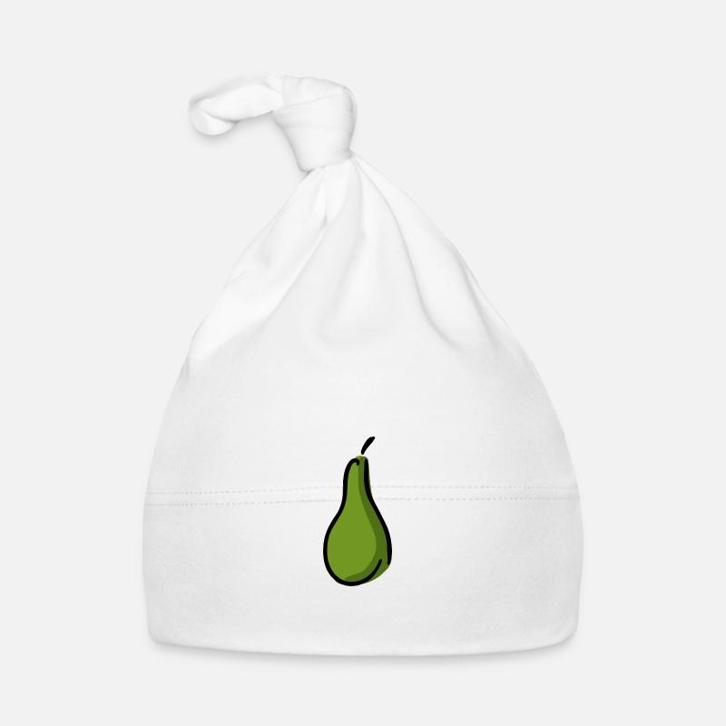 Vert poire - Bonnet bio Bébé - blanc