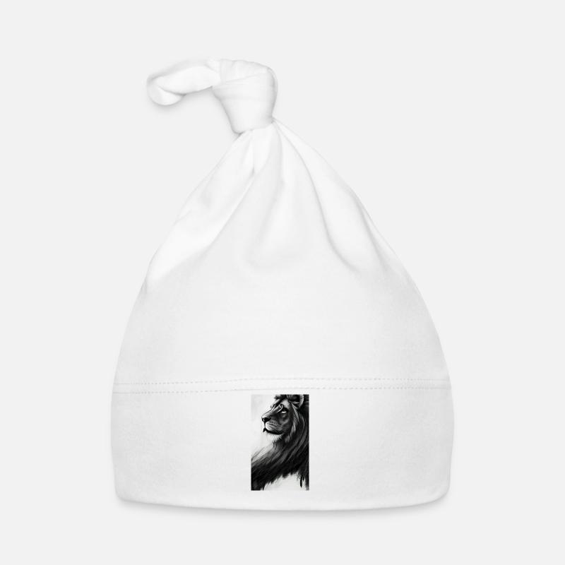 Löwe Schwarz und Weiß Baby Bio-Mütze