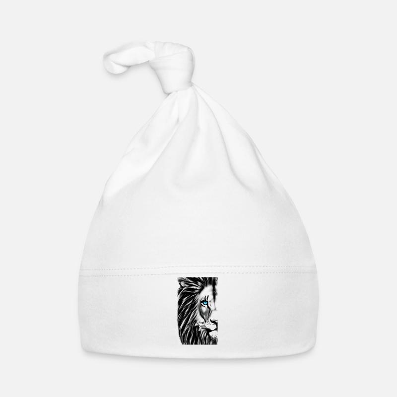 Löwe Schwarz und Weiß Baby Bio-Mütze