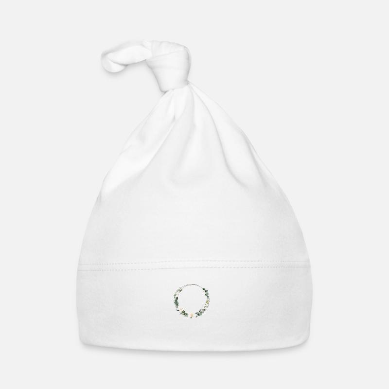 Eukalyptus-Kranz- Blumen personalisierbar Baby Bio-Mütze