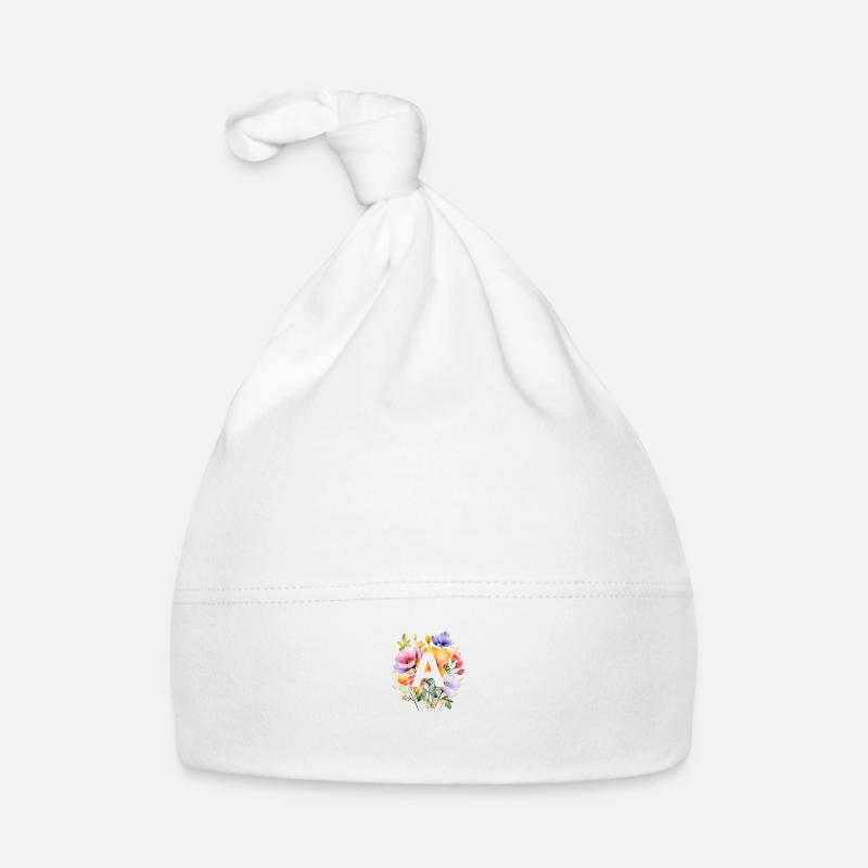 Un monogramme, bouquet coloré Bonnet bio Bébé