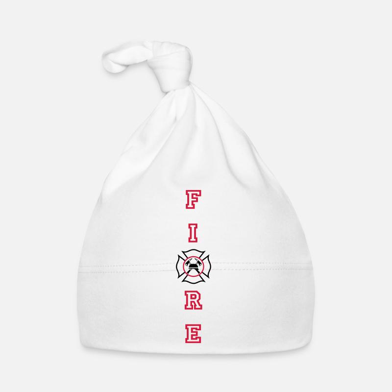 FIRE vertical with Maltese Cross Organic Baby Cap
