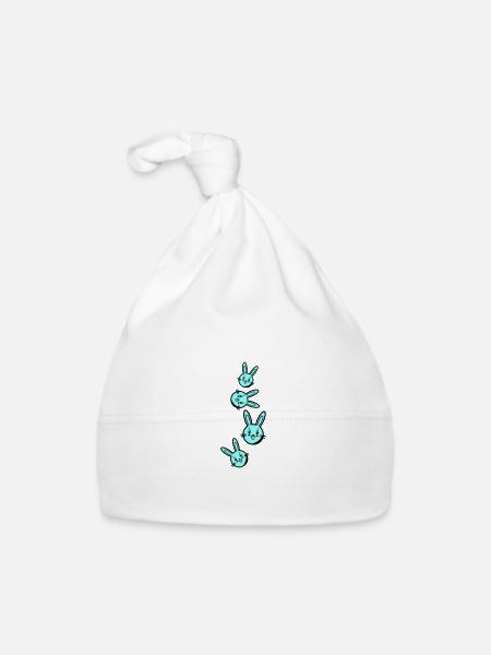 Ostern Symbol Hase - Baby Bio-Mütze - Weiß - Vorne