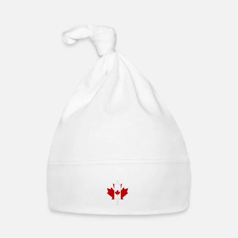 Canada flag as maple leaf with black frame Organic Baby Cap
