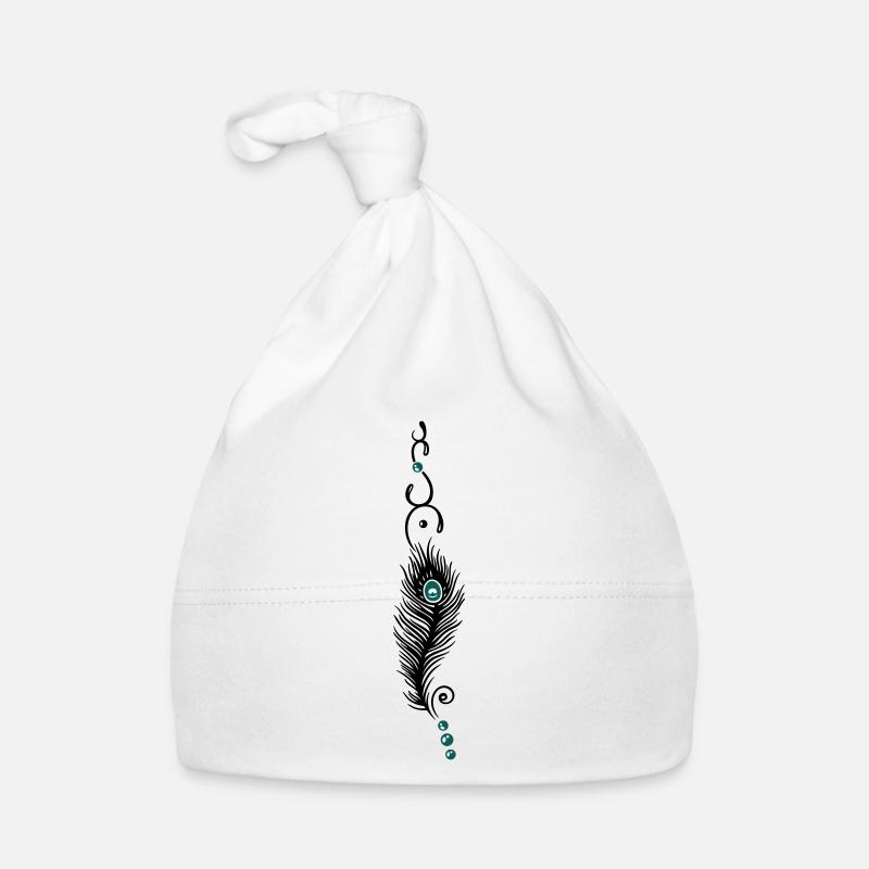Feather, peacock feather, indian style, jewelry Organic Baby Cap