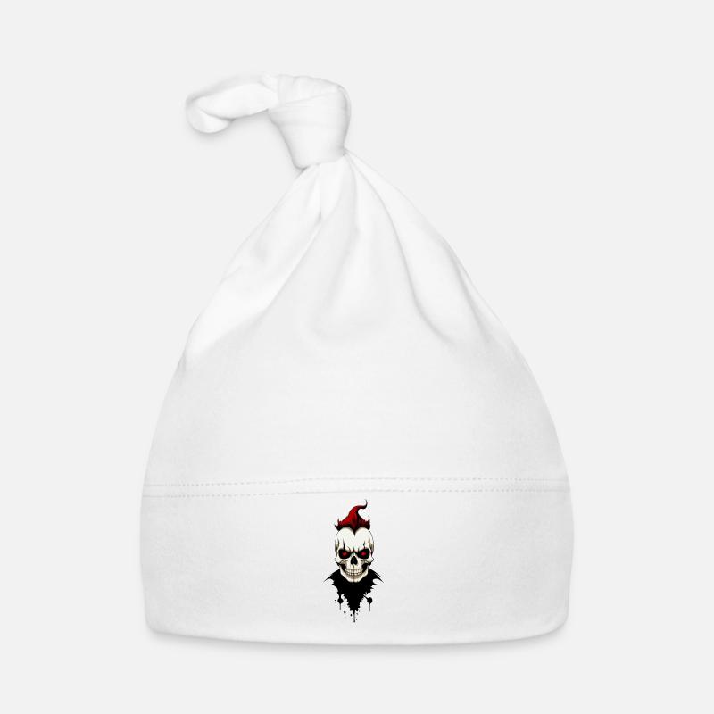Skull with red eyes Organic Baby Cap
