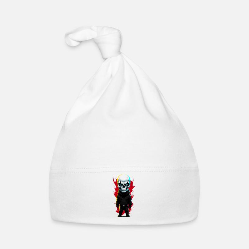 Small man with skull Organic Baby Cap