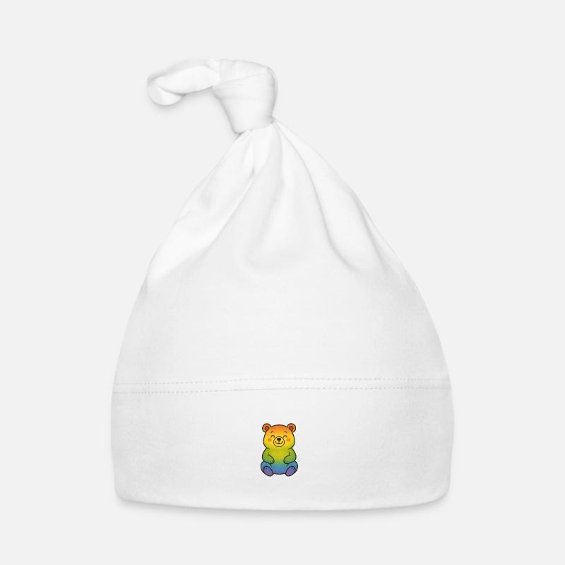 Ours arc-en-ciel mignon Bonnet bio Bébé