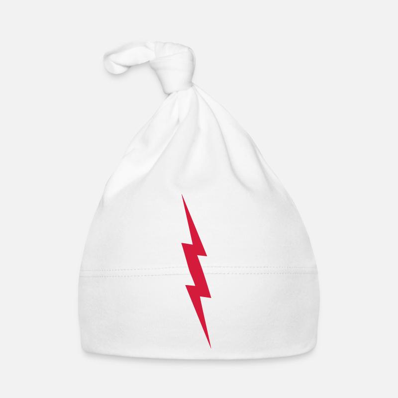 eclair foudre icon symbol 2405 - Bonnet bio Bébé - blanc
