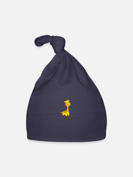 Giraffe - Baby Bio-Mütze - Navy - Vorne