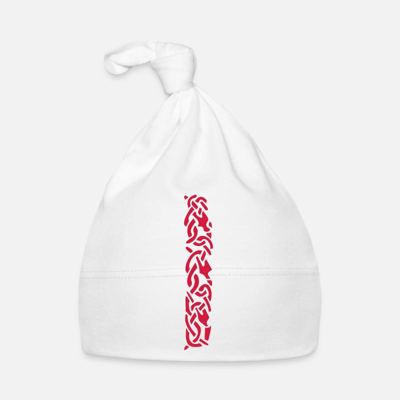Anglo Saxon Braid - Organic Baby Cap - white