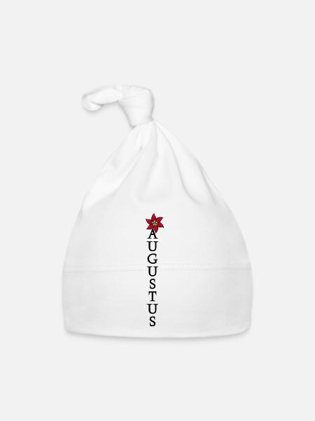 August Vintage Geburtstagsgeschenk - Baby Bio-Mütze - Weiß - Vorne