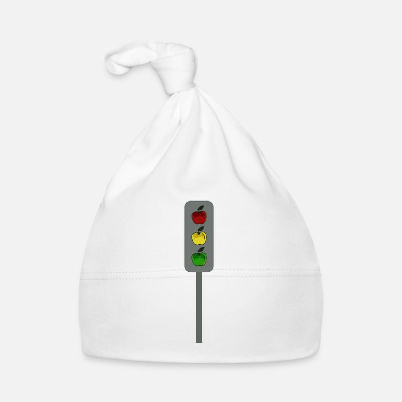 Pommes de feux de circulation - Bonnet bio Bébé - blanc