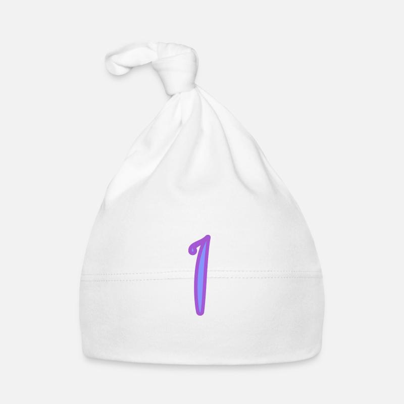 1. 1 AN. 1er ANNIVERSAIRE. ANNIVERSAIRE 1 AN - Bonnet bio Bébé - blanc