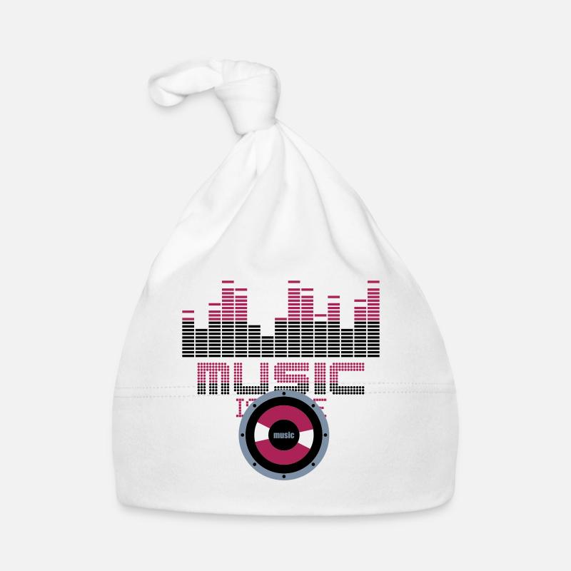 equalizer music is life - Bonnet bio Bébé - blanc