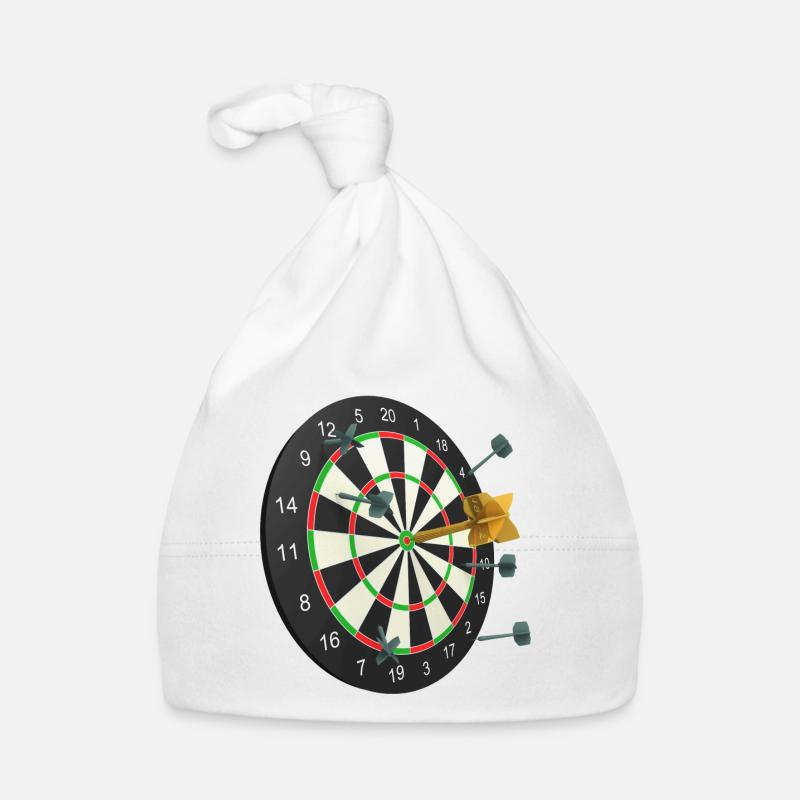 Fléchette dorée au centre d'une cible Bonnet bio Bébé