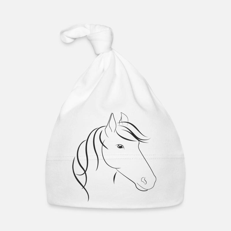 Tête de cheval avec cheval Maehne Bonnet bio Bébé