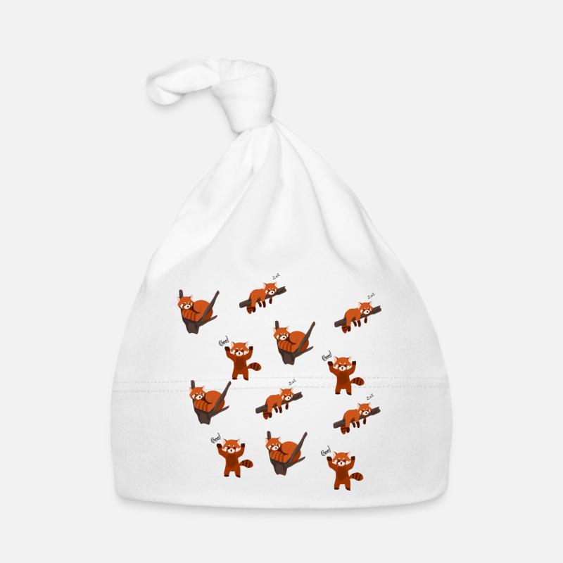Roter Panda - Baby Bio-Mütze - Weiß