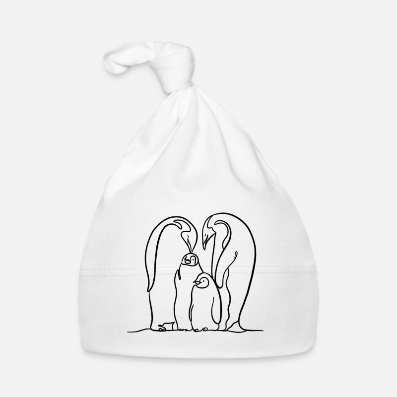 Famille de pingouins Bonnet bio Bébé