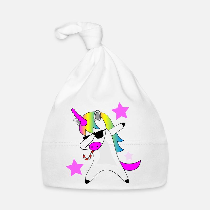 Coole Einhorn Geschenkidee Tupfer T-Shirt Baby Bio-Mütze