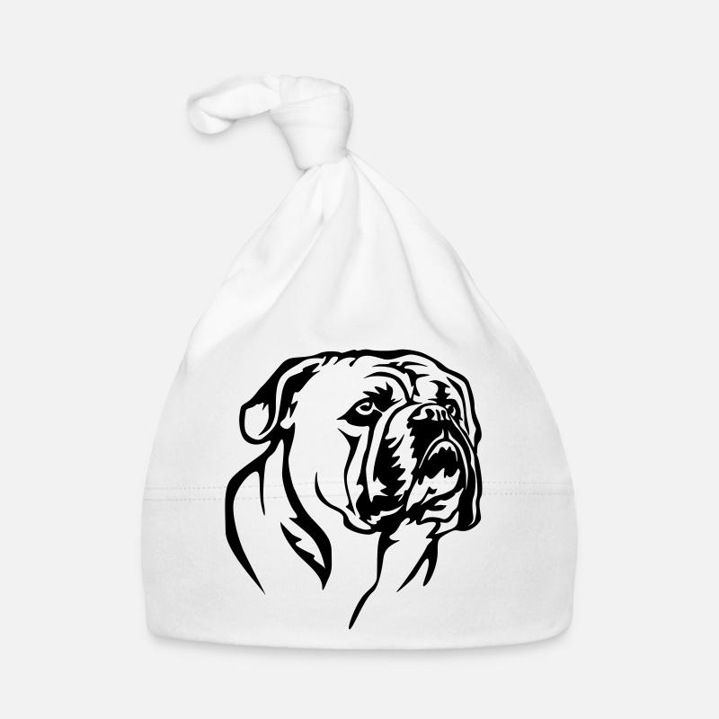 Tête de bouledogue continental Bonnet bio Bébé