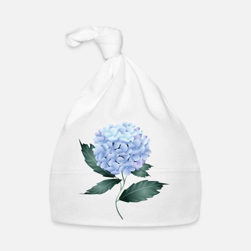 A delicate blue hydrangea - Fascinating flower Organic Baby Cap