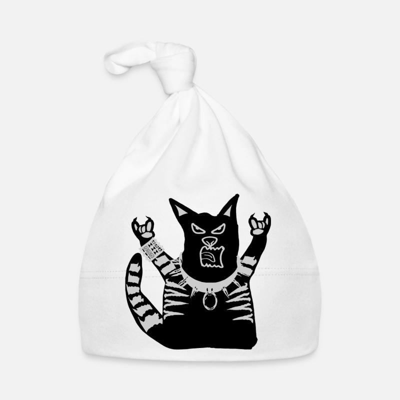 Cat Studded Collar Organic Baby Cap