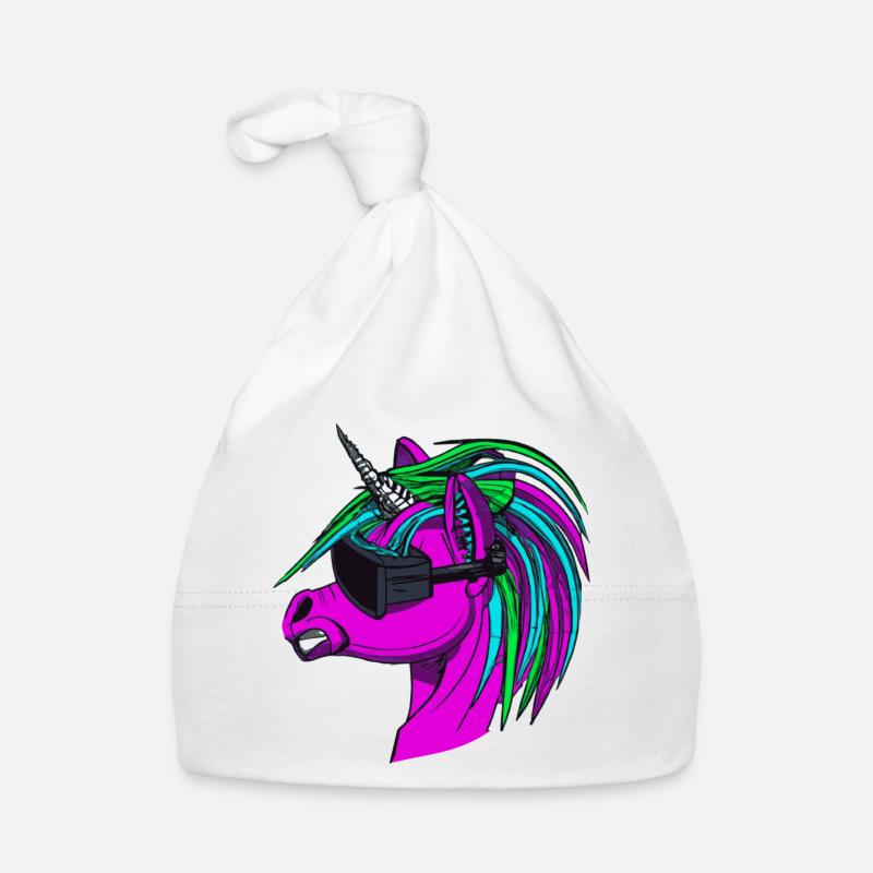 Licorne punk rock - Bonnet bio Bébé - blanc
