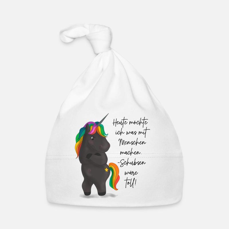 Einhorndrache mit Regenbogenmähne Baby Bio-Mütze