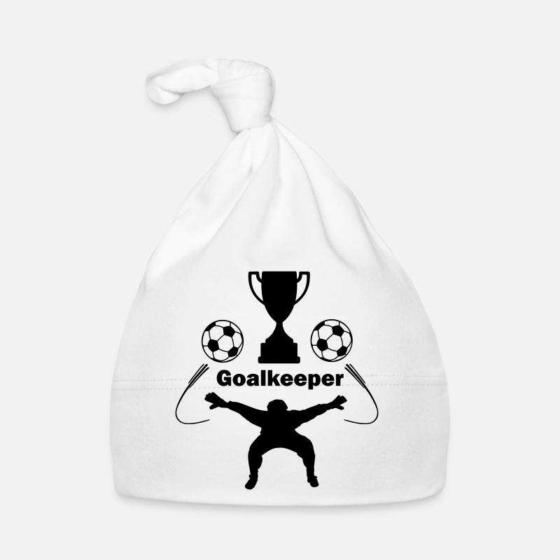 Torwart oder Torwart Schattenfigur Torwart Baby Bio-Mütze