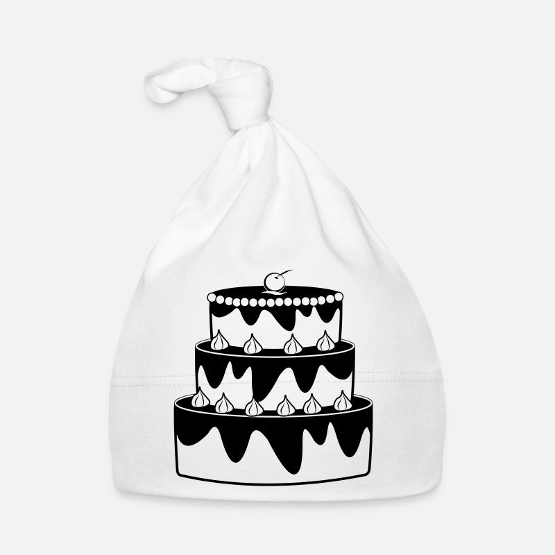 Birthday cake shadow image Organic Baby Cap