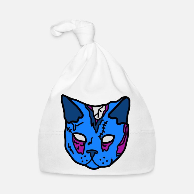 Blauer Katzenmaske Patchwork Baby Bio-Mütze