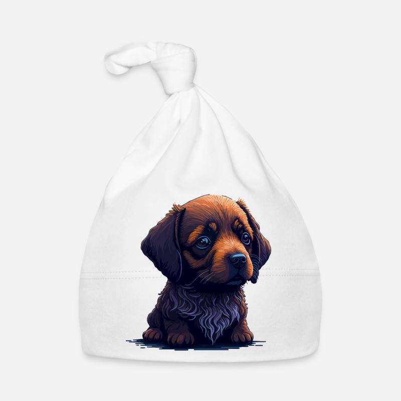 Teckel dans le style numérique Bonnet bio Bébé