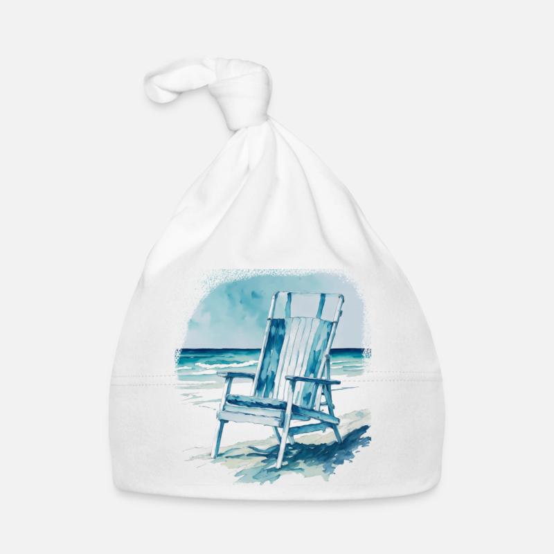 Liegestuhl am Strand Baby Bio-Mütze