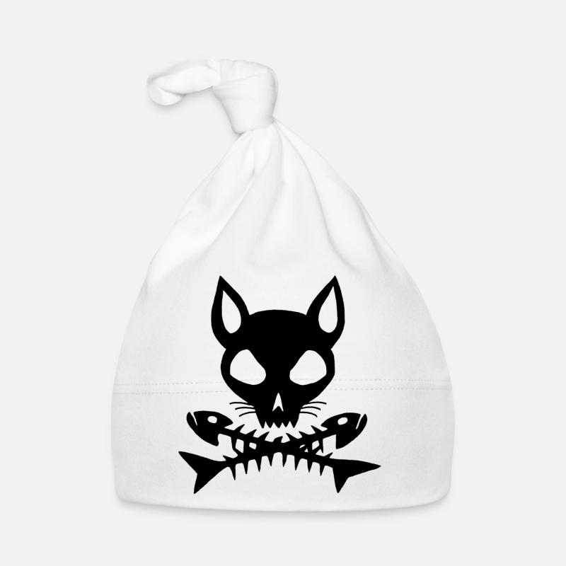 Crâne de chat noir Bonnet bio Bébé