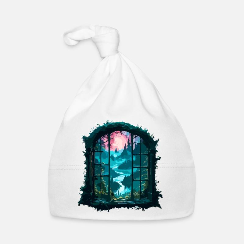 Window in the Forest / Trees / View / Wilderness Organic Baby Cap
