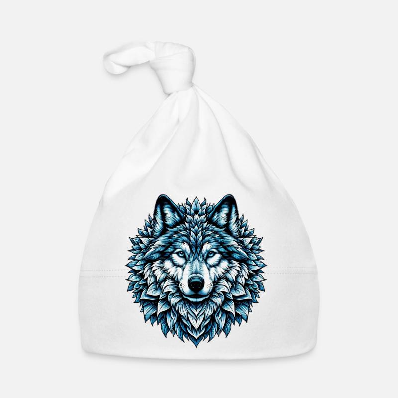 Wolf - Organic Baby Cap - white