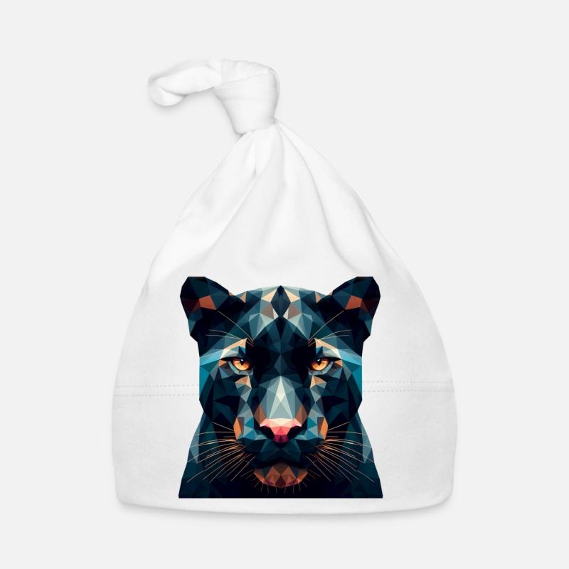 A panther in polygon style Organic Baby Cap
