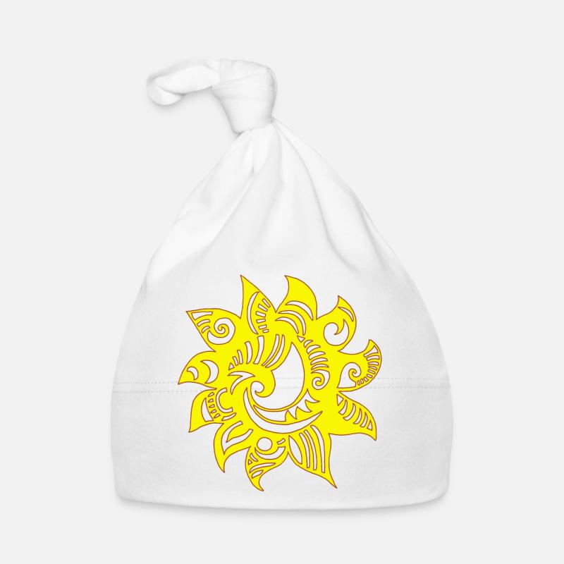Seltsame gelbe Sonne Baby Bio-Mütze