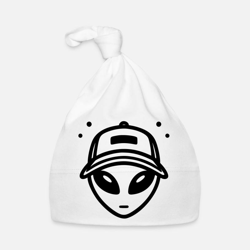 Alien with trucker cap - Organic Baby Cap - white