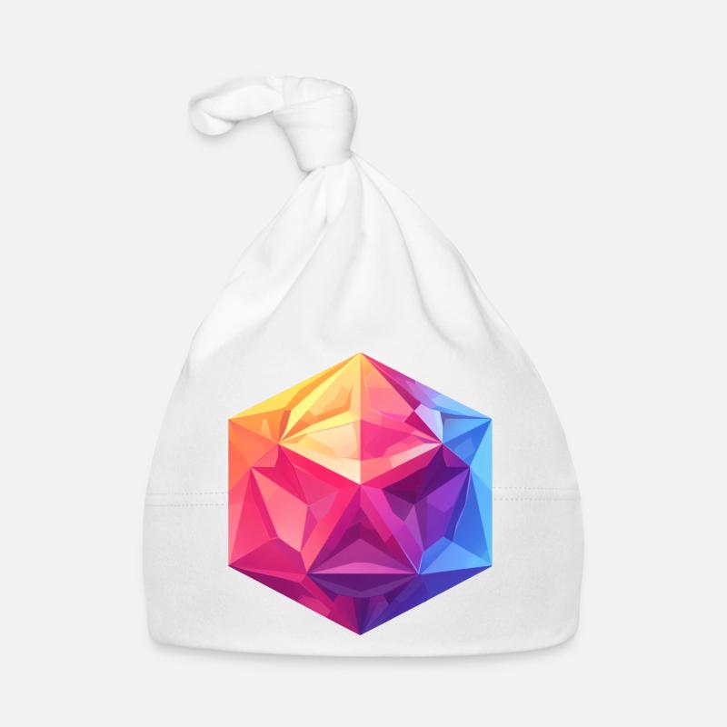 Cube Géométrique D20 – Design RPG coloré Bonnet bio Bébé