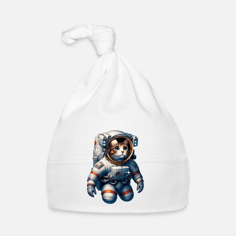 Un chat en costume d’astronaute Bonnet bio Bébé